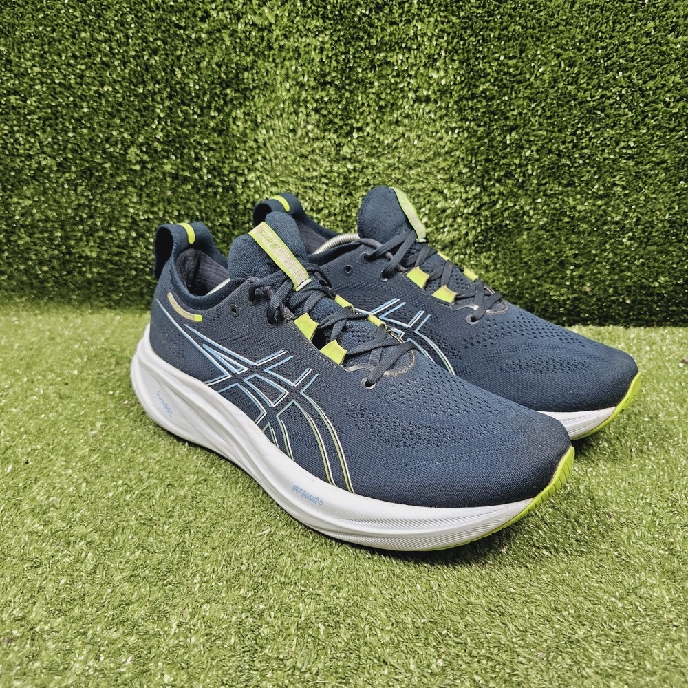 ASICS Gel-Nimbus 26 French Blue Electric Lime Running Sneakers Mens Size 11